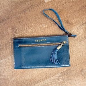SAPAHN Wristlet Clutch - Blue Turquoise - Leather Tassel - VGC ! Cedars
